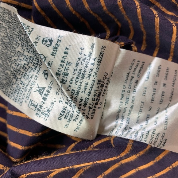 Diesel Black Gold Men’s Shirt Purple Size 52 - Picture 11 of 12